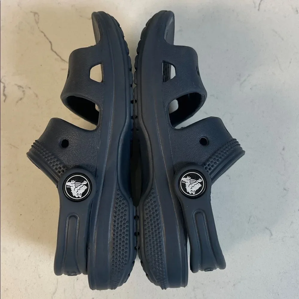 Classic Crocs Sandal Kids Navy Blue Lightweight Sandals 207537 Size 9